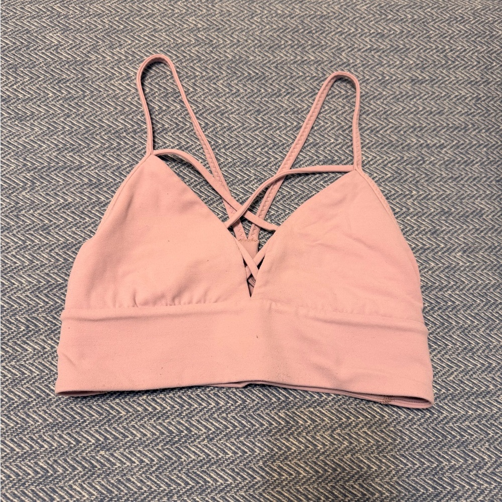 Lululemon light pink strappy sports bra